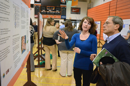 Student presenting research at annual Symposium for Scholarship and Creativity