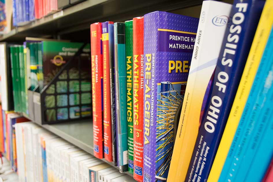 books in the teacher resource center