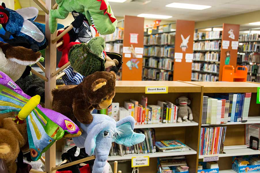 puppets in the teacher resource center