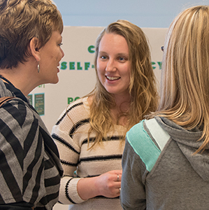 High school student interested in physical therapy major visits our campus.