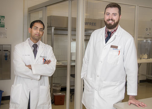 Pharmacy faculty members Paluri Rao and Timothy Burkart