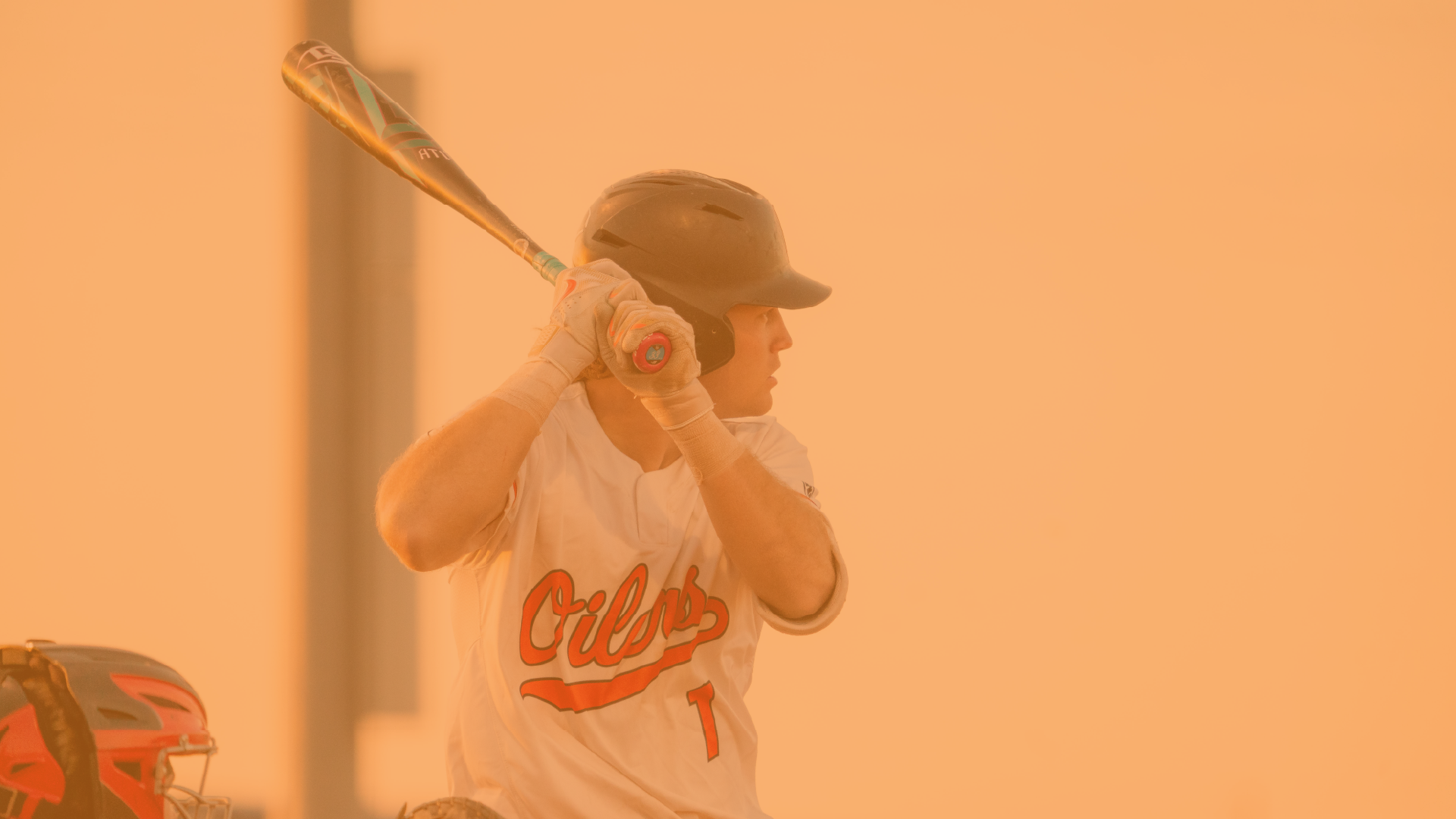 University of Findlay baseball player prepares to bat during a game.